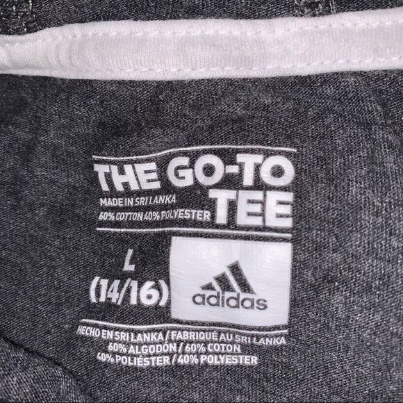 Youth Large Adidas Gray-White LS Hoodie - Picture 4 of 5